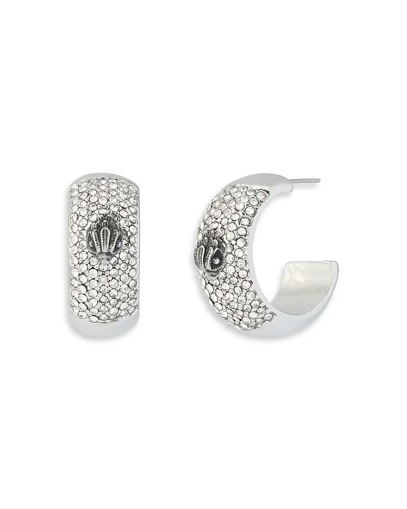 London Mansion Signature Eagle Pave Hoop Earrings by Kurt Geiger