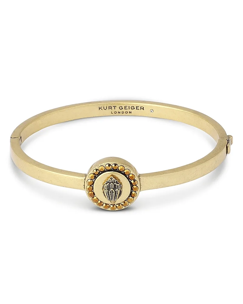 London Mansion Signature Eagle Disc Bangle Bracelet - Brass by Kurt Geiger