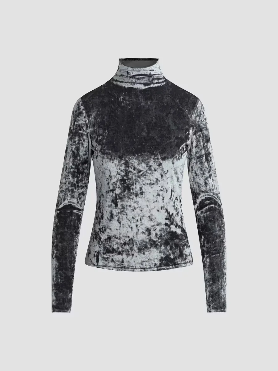 The Tony Turtleneck Velvet Long-Sleeve Top by Joe's Jeans