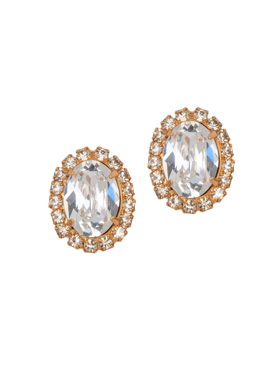 Jennifer Behr Clara 18K-Gold-Plated & Crystal Earrings by BEHR