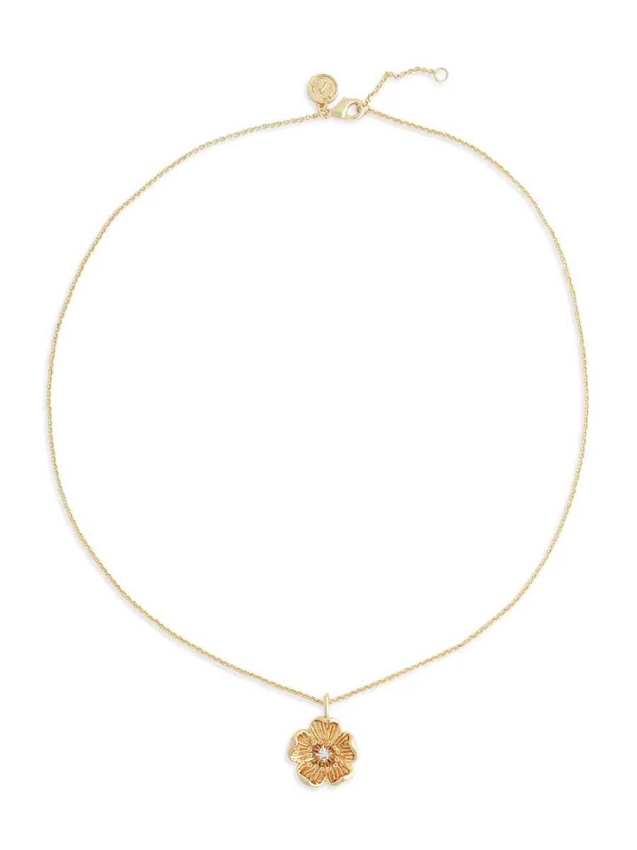 Anabel Aram Wildflowers 18K-Gold-Plated & Cubic Zirconia Pendant Necklace by Anabel Aram