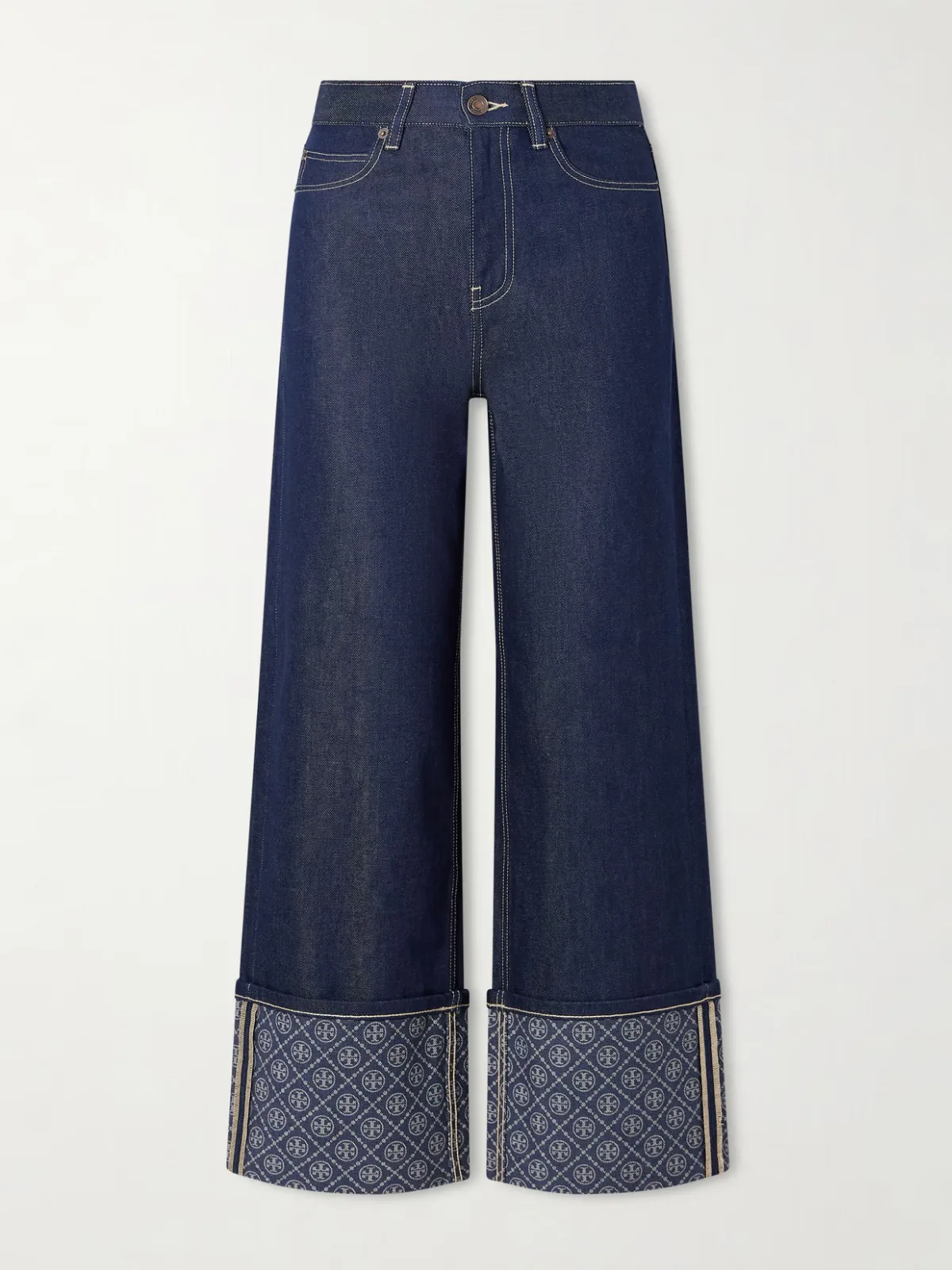 - Printed High-rise Straight-leg Jeans -