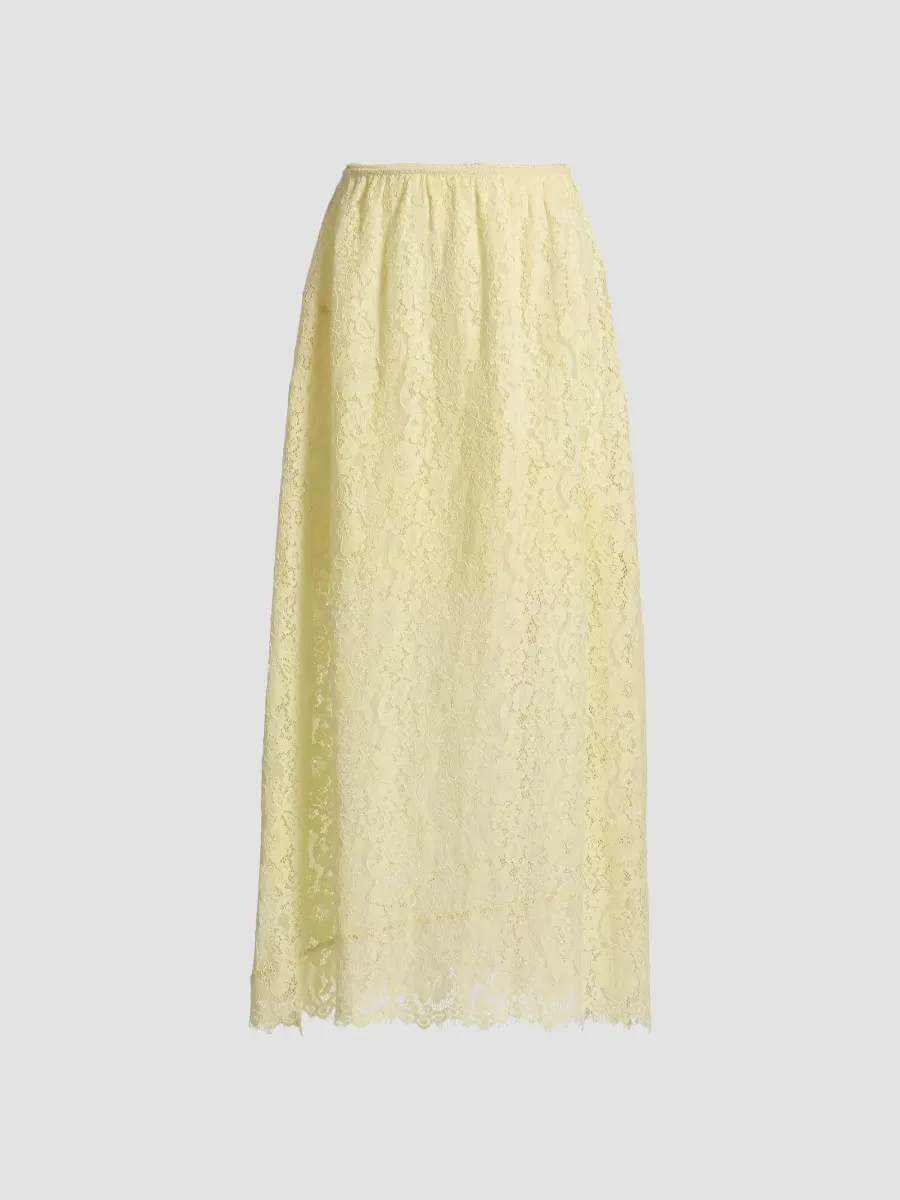 Effie Floral Lace Midi-Skirt by Cami NYC