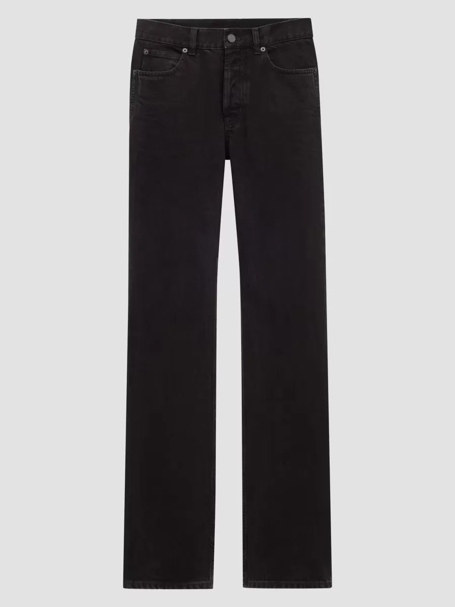 Nico Mid-Rise Straight Jeans - Berlin Black by Saint Laurent