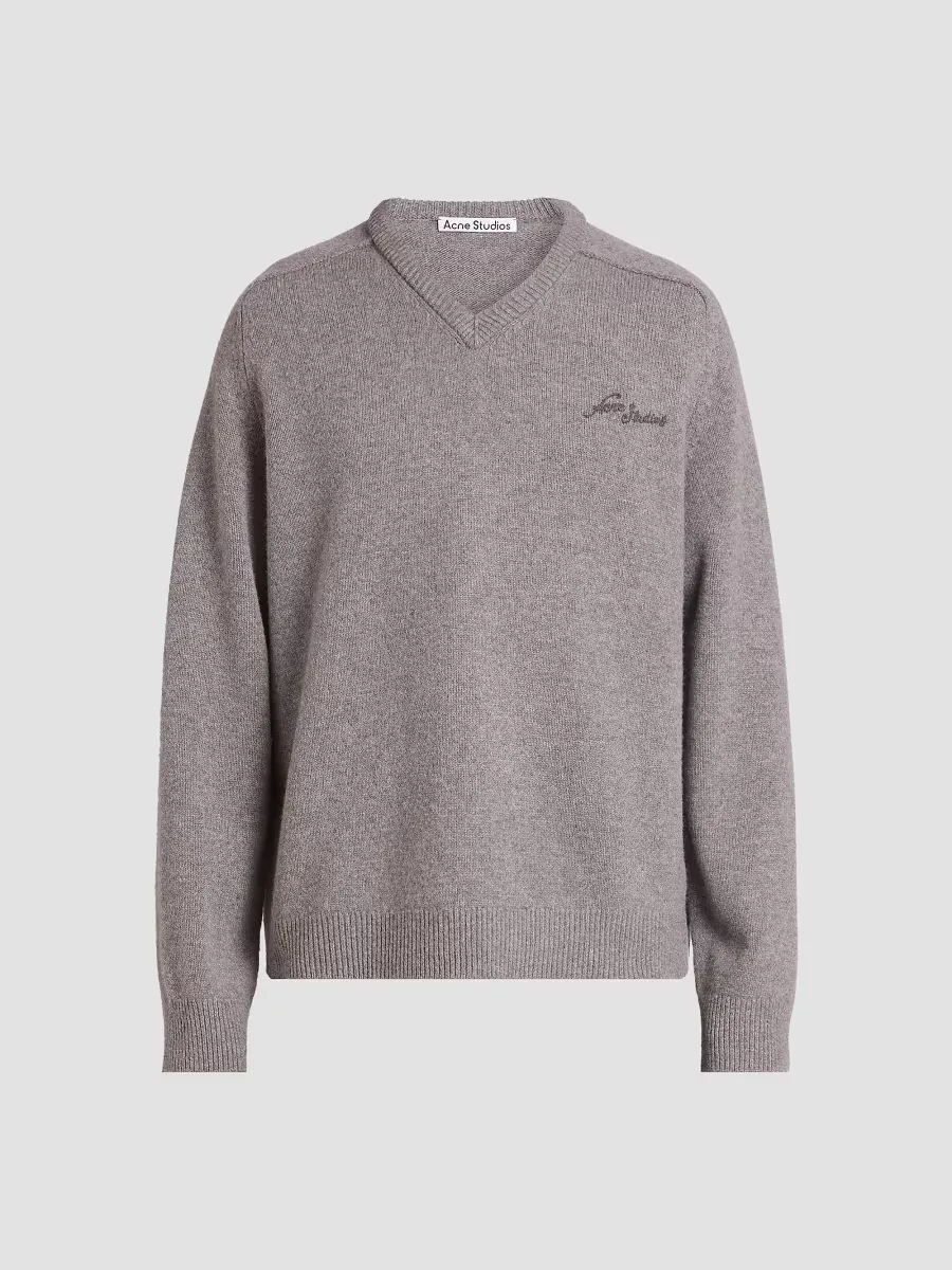 Kaybe Richard Logo-Embroidered Wool Sweater by Acne Studios