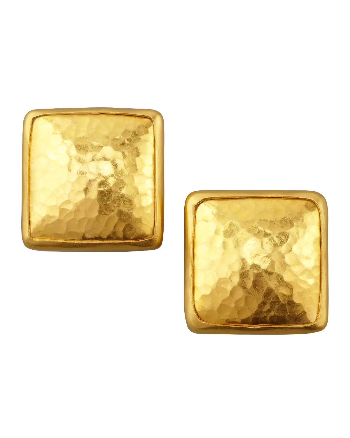 24k Gold Square Stud Earrings by Gurhan