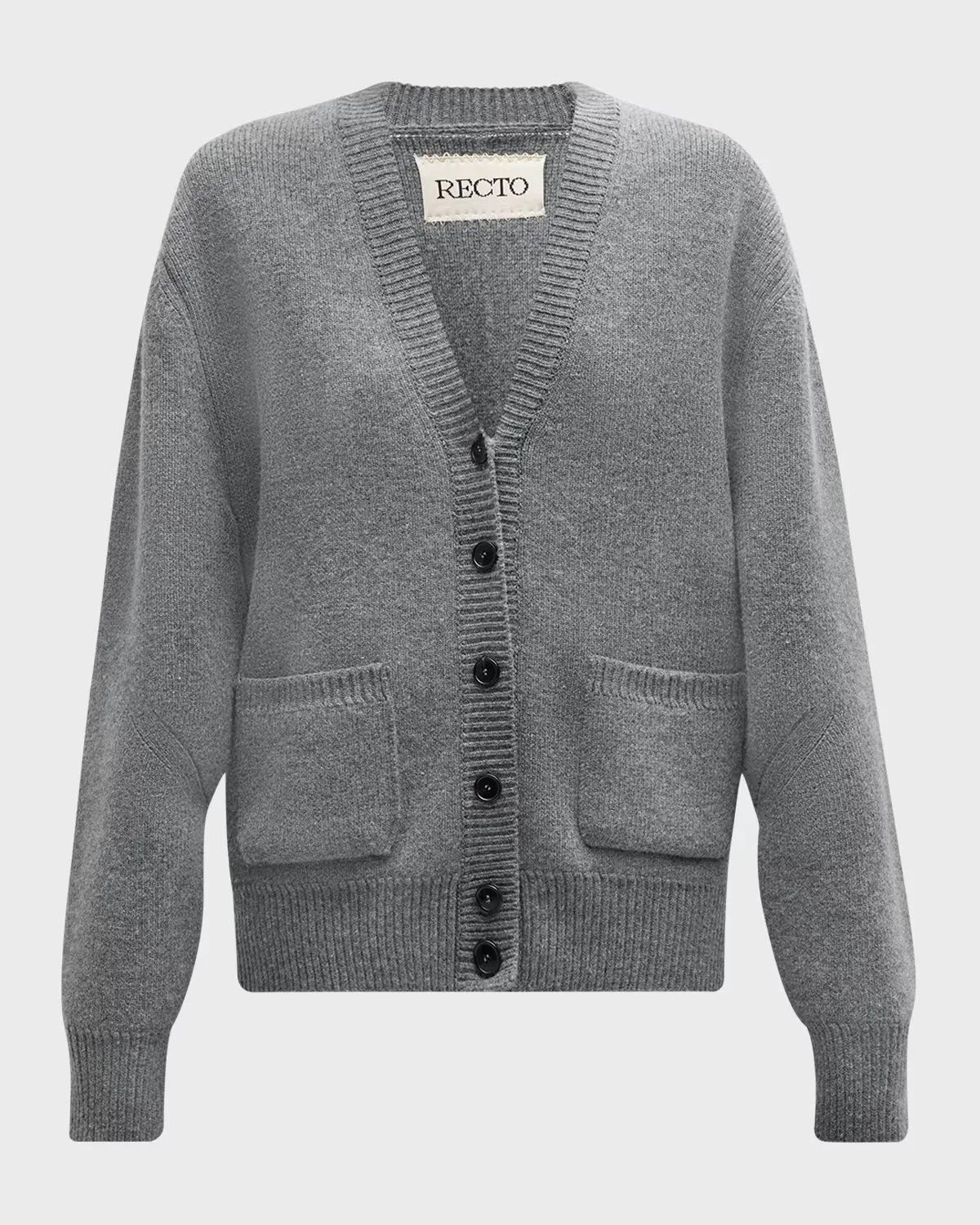 Ruth Compact-Knit Melange Cardigan by RECTO