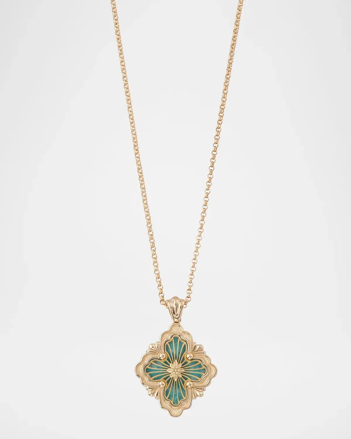 Opera Tulle 18K Yellow Gold Amazonite Pendant Necklace, Large by Buccellati