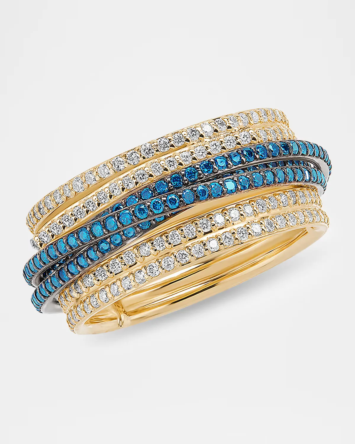 Denim Blue and White Diamond Kinetic Ring by Lana