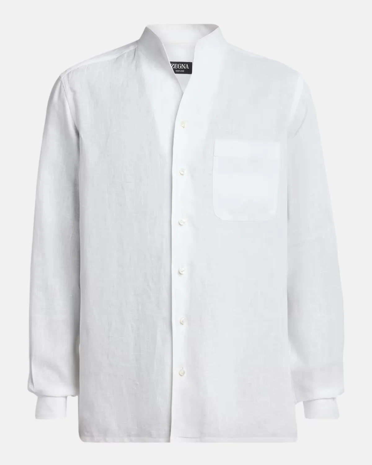 Oasi Linen Stand-Collar Button-Down Shirt by ZEGNA