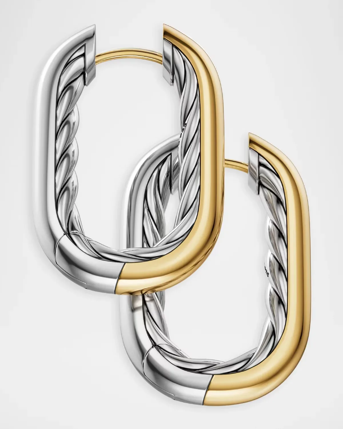 DY Madison Smooth Hoop Earrings in Silver with Gold, 24.3mm by David Yurman