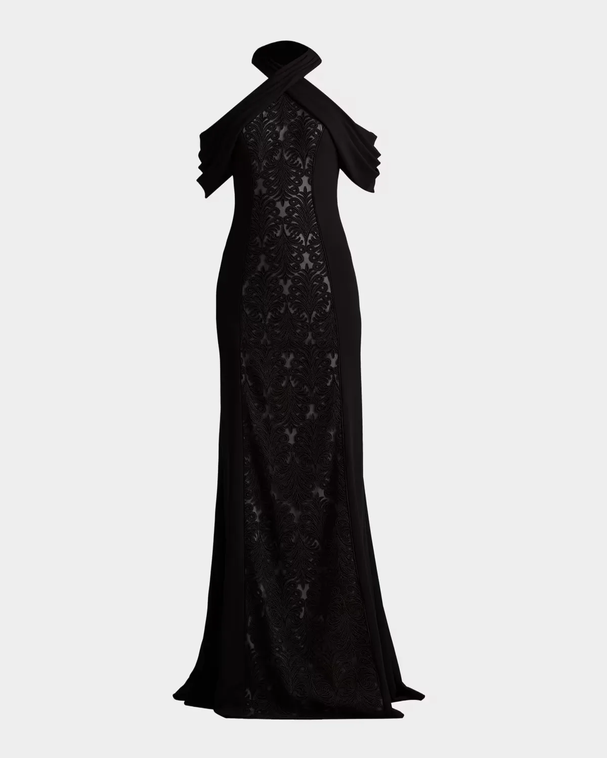 Cold-Shoulder Corded Lace Gown by Tadashi