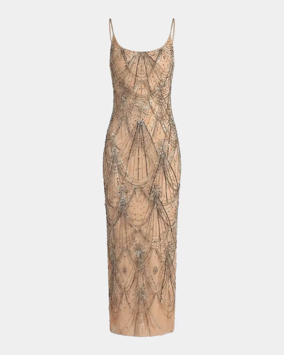 Beaded Fringe Scoopneck Dress by M.A.C.