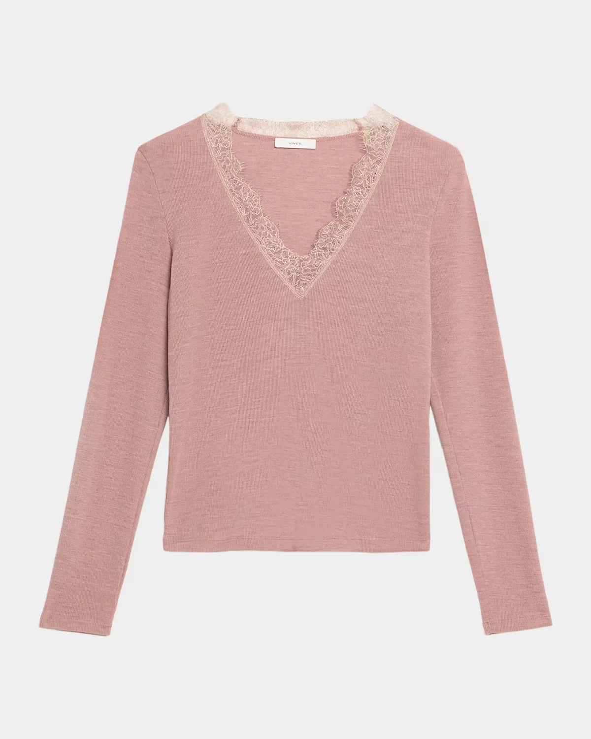 Lace-Trimmed Long-Sleeve Top by Vince