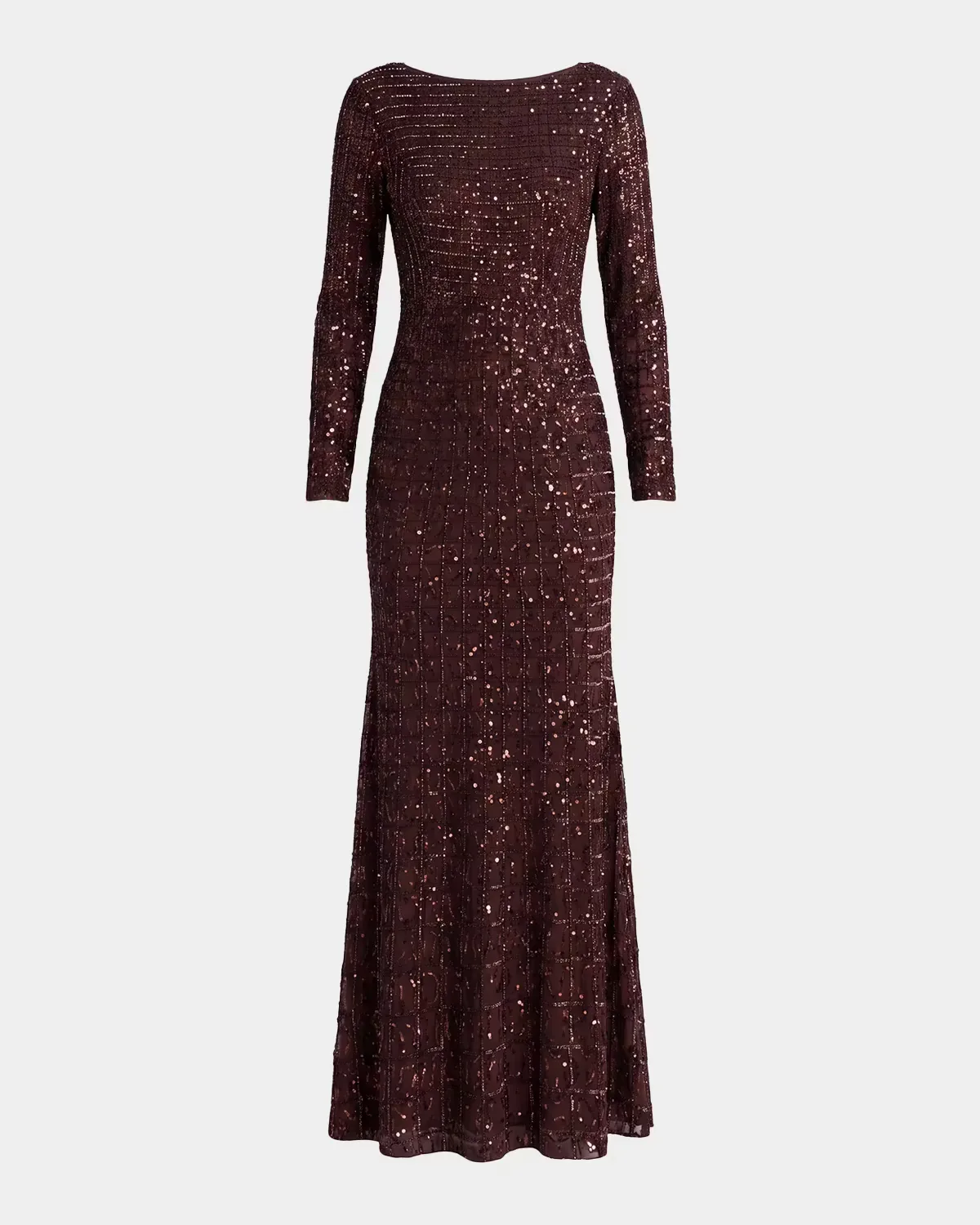Grid Embellished A-Line Gown