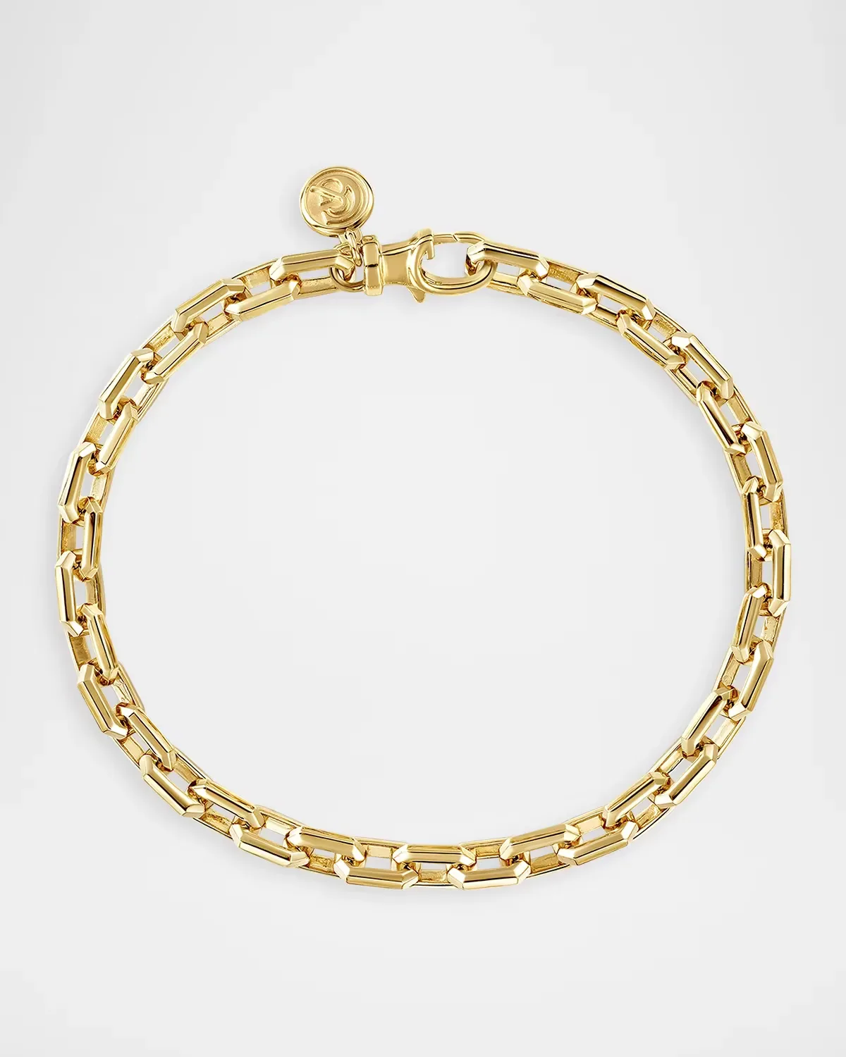 Classic 14K Yellow Gold Faceted Link Chain Bracelet, 5.5mm by Gabriel