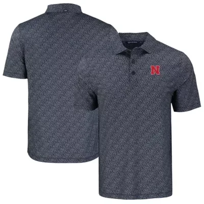 NCAA Nebraska Huskers Pike Eco Pebble Print Stretch Recycled Polo