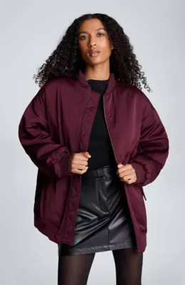 Satin Boyfriend Bomber Jacket by Kenneth Cole
