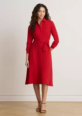 Lauren Ralph Lauren Belted Double-Faced Georgette Shirtdress by Ralph Lauren