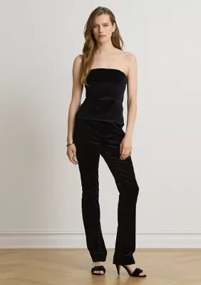 Lauren Ralph Lauren Stretch Velvet Straight Pant by Ralph Lauren
