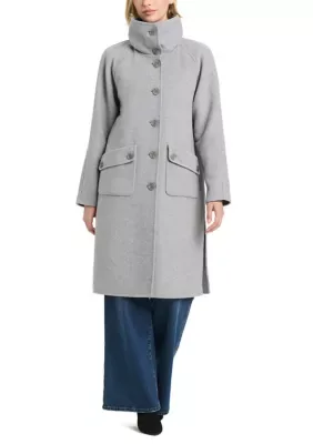 Kate Spade New York Long Button Up Coat with Stand Collar by kate spade