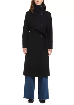 Vince Camuto Long Length Wool Coat with Stand Collar by Vince Camuto