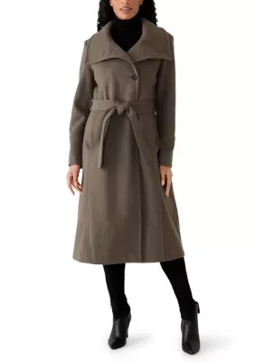Vince Camuto Long Length Wool Coat with Stand Collar