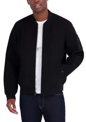 Michael Kors Faux Wool Bomber Jacket