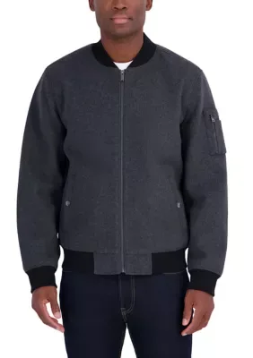 Michael Kors Faux Wool Bomber Jacket