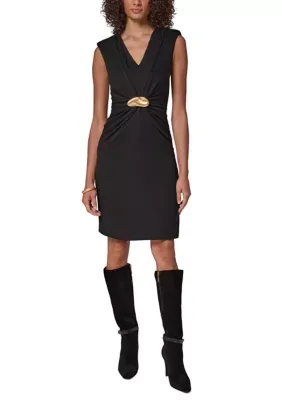 Cap Sleeve Velvet Hardware Dress by Donna Karan New York