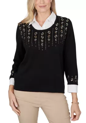 Cityscape Animal Two in One Sweater by Alfred Dunner