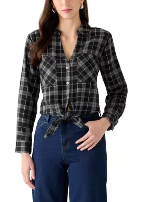 Tie Front Flannel Shirt by June & Hudson