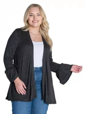 Essential Curvy Soft Stretch Open Front Cardigan Jacket by 24seven Comfort Apparel