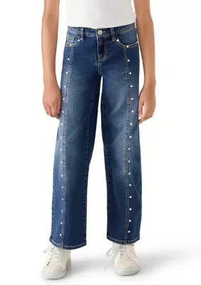 Wide Leg Studded Jeans by Squeeze