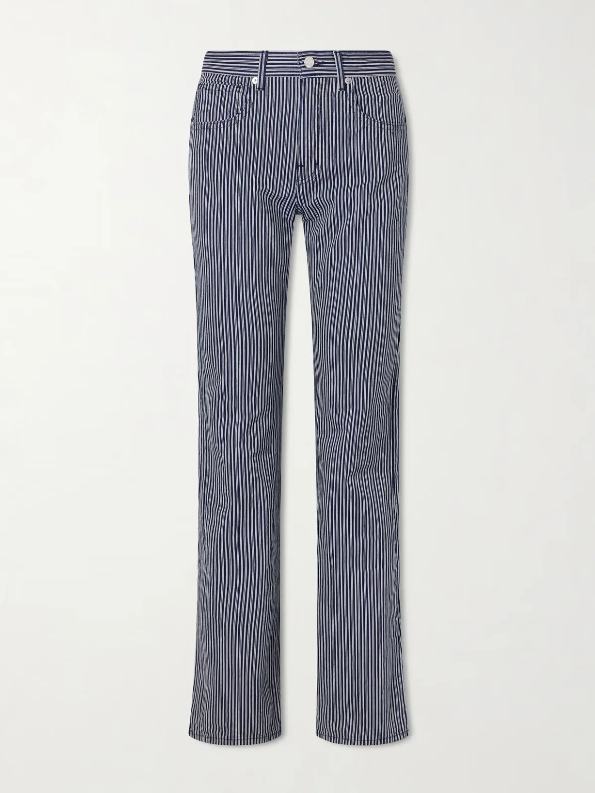 - Celia Striped Straight-leg Jeans -