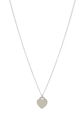 Sterling Silver Gauge Super Fine Curb Chain with Flat Heart Drop, 18 In by Belk Silverworks