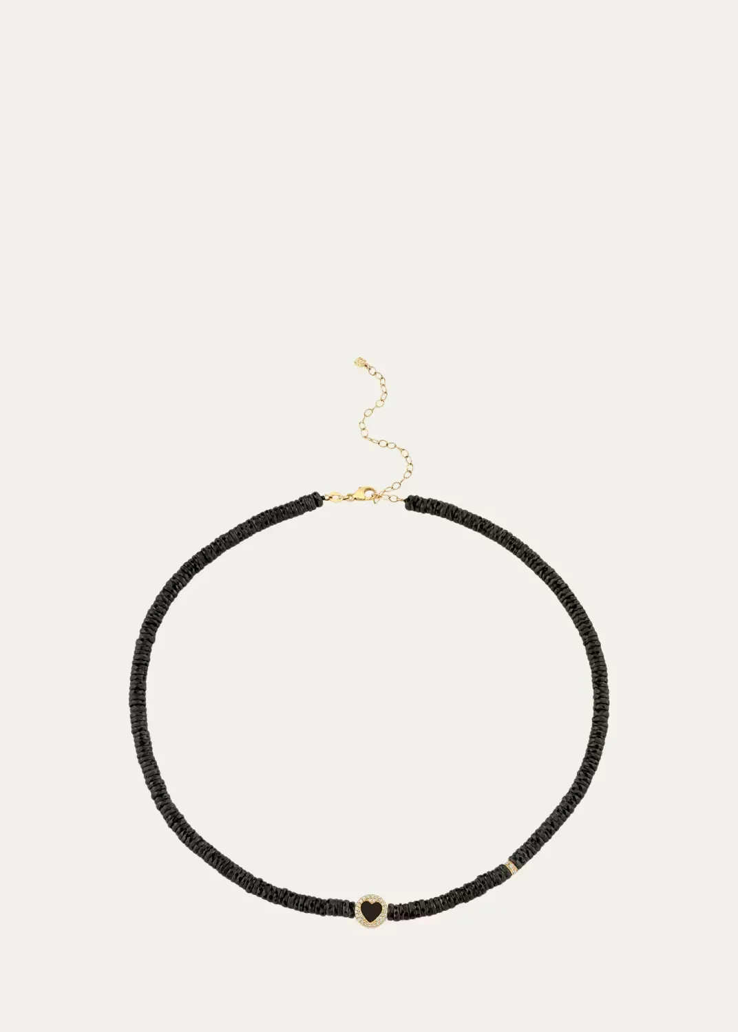 14K Black Spinel Heart Necklace with Onyx and Diamonds by Sydney Evan