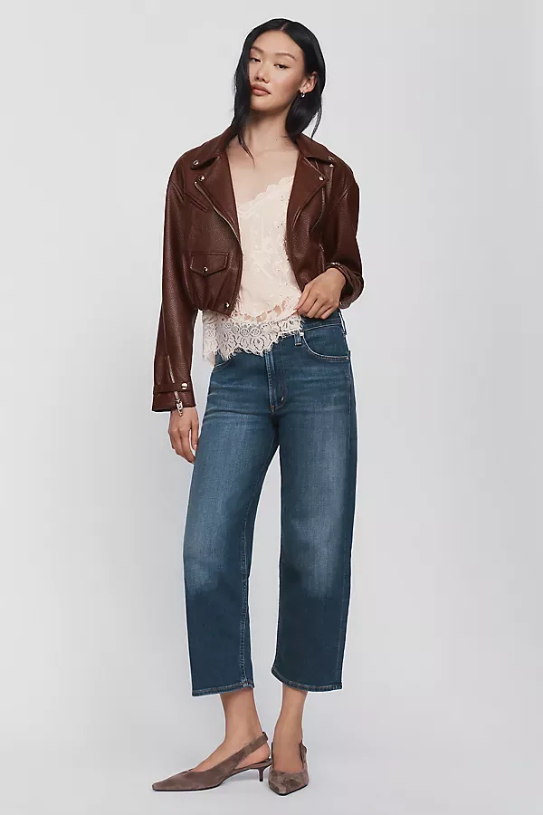 Citizens of Humanity Petite Palma Silk Blend Straight Leg Jeans by Anthropologie