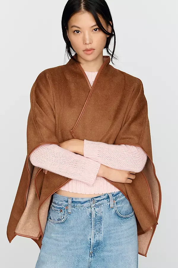 Faux Suede Poncho by Roffe