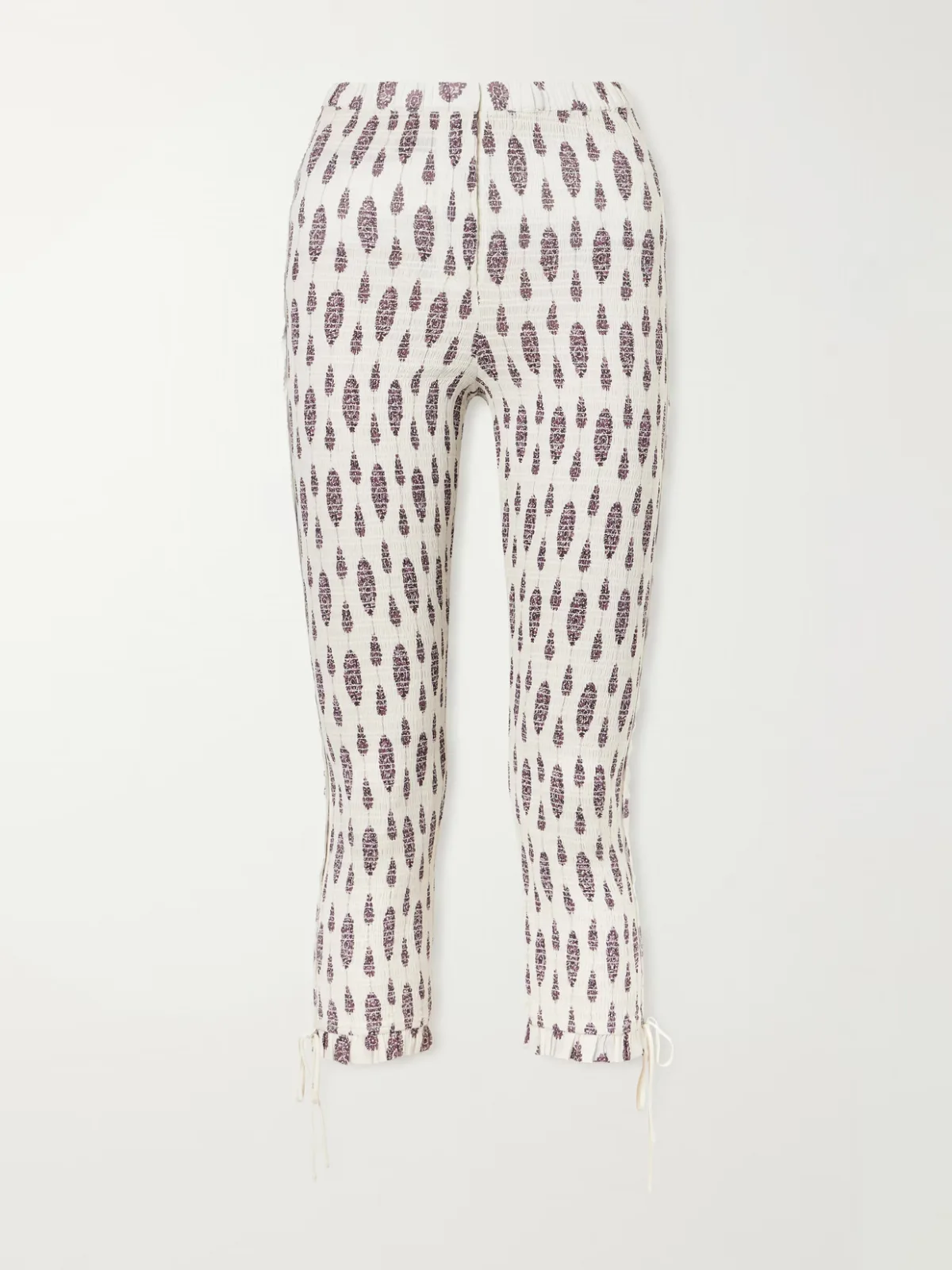 - Alene Smocked Floral-print Cotton Capri Pants -