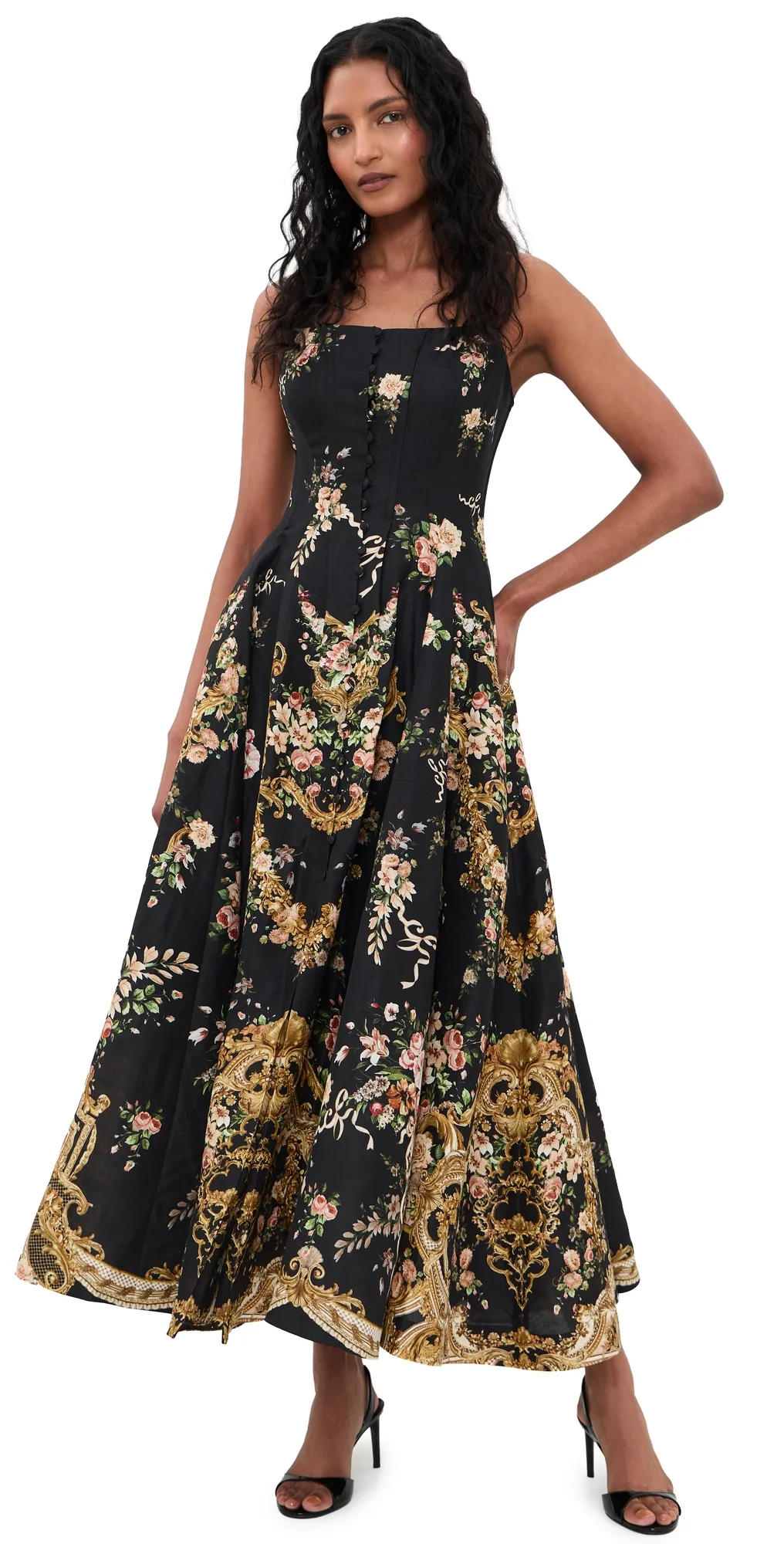 Long Flared Linen Corset Dress by Camilla