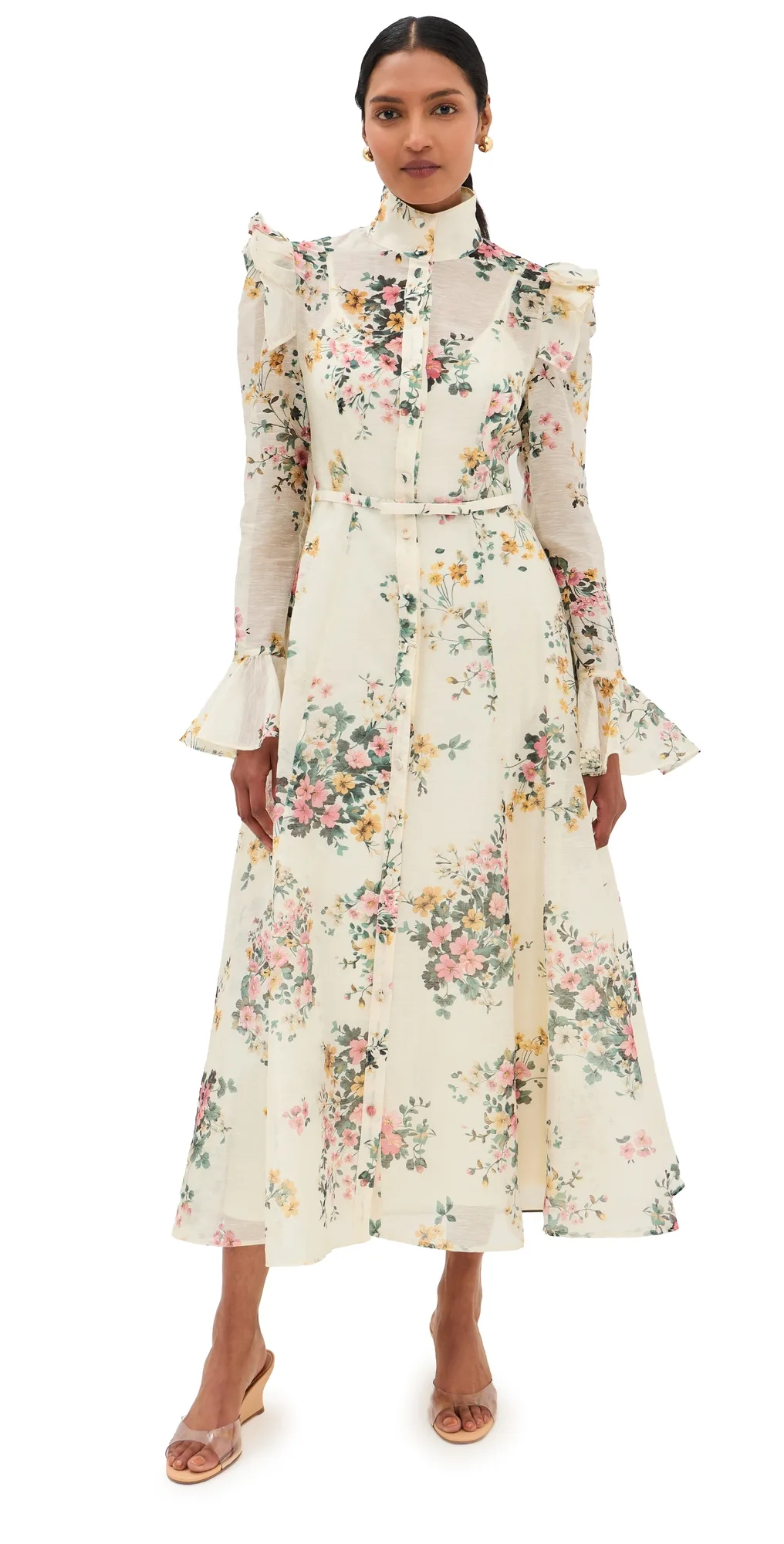 Katrina Butterfly Sleeve Midi Dress by Leo Lin