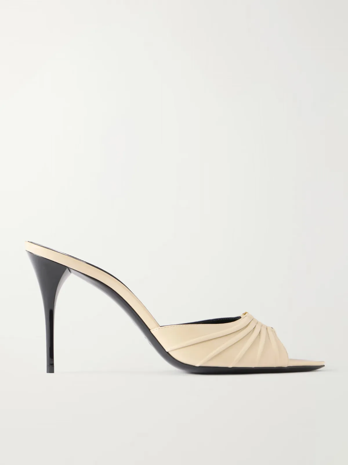 Babylone Embellished Gathered Patent-Leather Mules