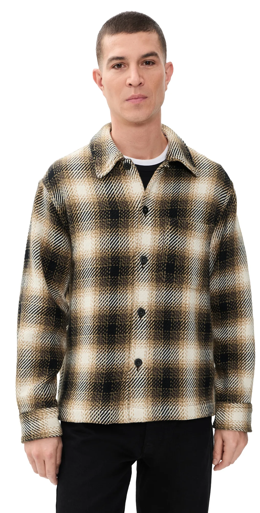 Chunky Twill Button Down Dark Cocoa Ombre Plaid by Madewell