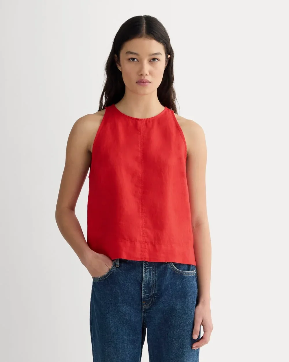 Linen High-Neck Tank Top by Everlane