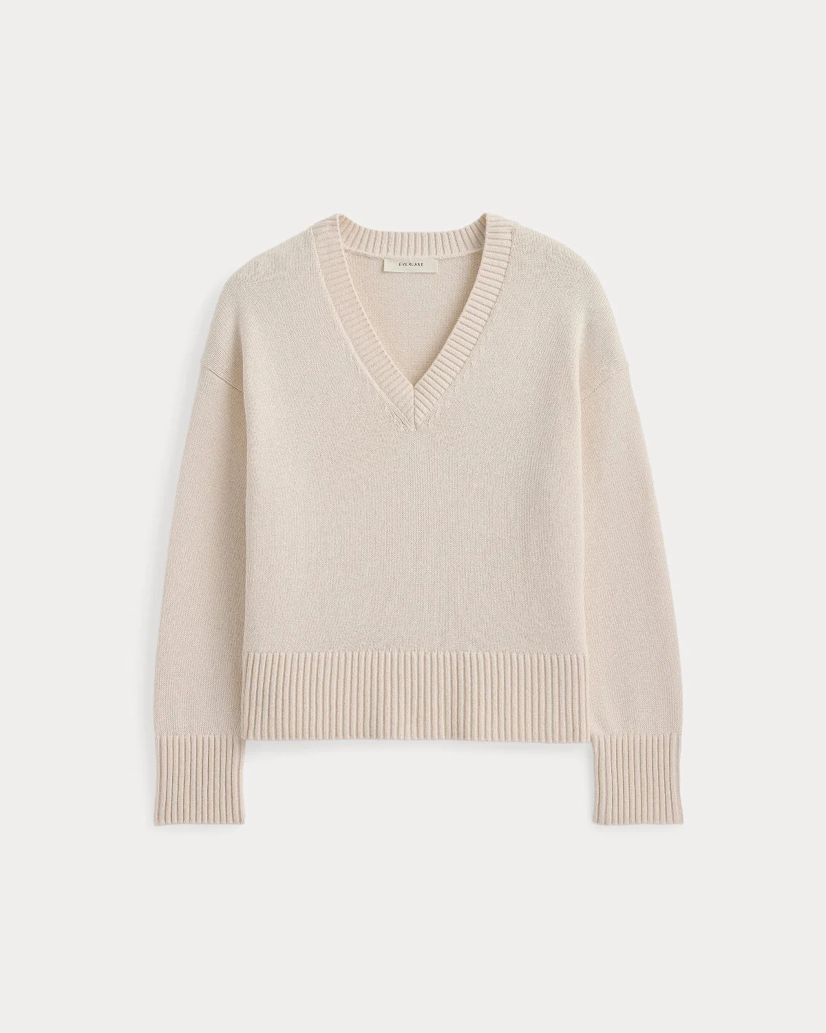 Boxy V-Neck Sweater, Everyday - Cotton Canvas by Everlane