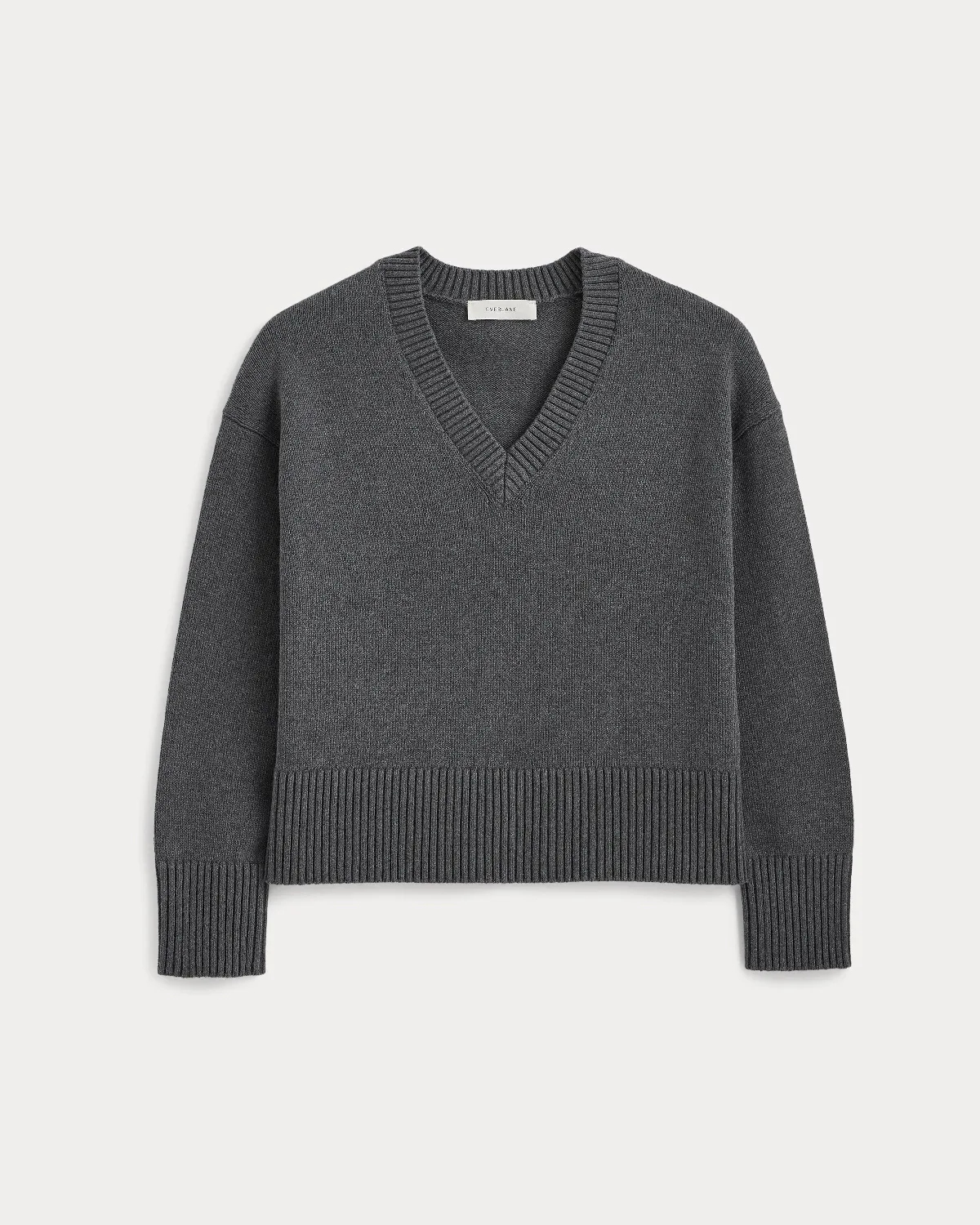 Boxy V-Neck Sweater, Everyday Cotton