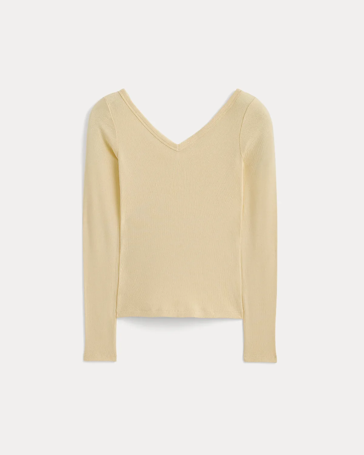 RetroSoft Cotton Wide V-Neck Top
