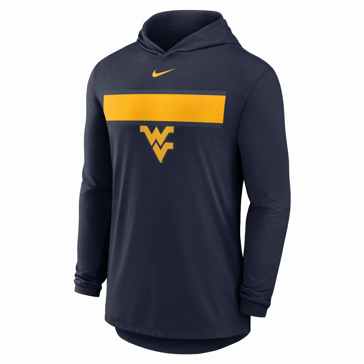 West Virginia Primetime Pattern Dri-FIT College Long-Sleeve Hooded T-Shirt by Nike