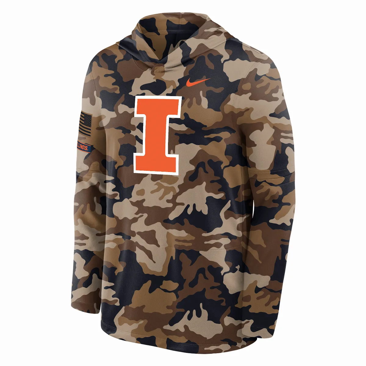 Illinois 2026 Military Appreciation Dri-FIT College Long-Sleeve Hooded Top by Nike